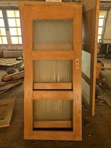 lot 14028 image: Set of THREE 3-Panel Wooden Doors