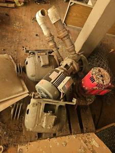lot 14039 image: Industrial Air Compressor Pump Assembly with Electric Motors