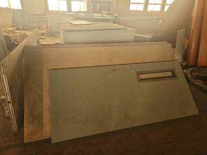 lot 14045 image: Eagle Door Supply Large Panel Doors, 2 Tab Dispenser and More