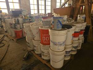 lot 14062 image: Benjamin Moore Professional Coatings Paint Lot - 5 Gallon Buckets Mixed