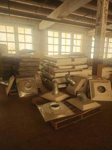 lot 14069 image: Ceiling Air Diffuser Plenum Boxes with Duct Collars and Recessed Troffer Light Fixtures Lot