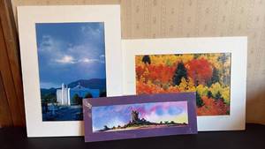 lot 2001 image: Gary Cerveny Matted Photographs (Approximately 12 by 16 Signed)and Unidentified Watercolor (on approximately 14 by 5 backing)