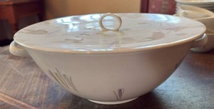 lot 2005 image: Johann Haviland Covered Serving Bowl with Handles (approximately 11 inch diameter)