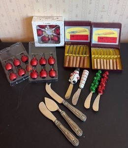 lot 2009 image: Ornament Place Holders and Utensils for Cheeses and Spreads