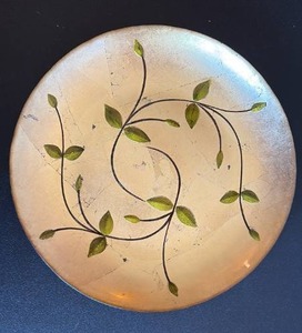 lot 2016 image: Vintage Foil Art Platter 14 inch Diameter