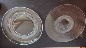 lot 2070 image: Duncan & Miller Serving (2) Large Round Serving Platters 13 Inch Diameter