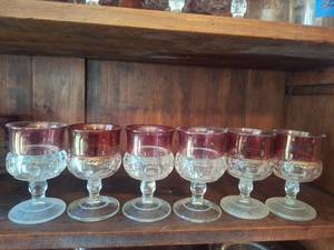 lot 3008 image: Set of 6 Tiffin 4 Inch Goblets