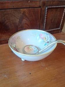 lot 3023 image: Vintage Nippon Mayonnaise Bowl & Ladle