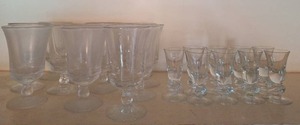 lot 3049 image: (9) Sherry or Cordial Glasses (12) Goblets