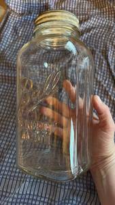 lot 4030 image: Large Vintage Ball Mason Canning Jar with Metal Lid