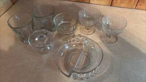 lot 4035 image: Glassware Bundle Including Duncan & Miller Relish Dish