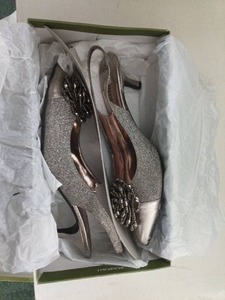 lot 5021 image: LIKE NEW J. Renee Dance FabricMetallic Pewter Size 9