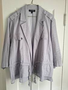 lot 5065 image: Lane Bryant Gray Blazer with Tassel Tie Size 2224