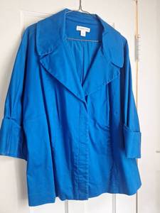 lot 5067 image: Coldwater Creek Blue Button-Front Shirt Jacket Size 20-22
