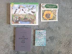 lot 5093 image: Lot of 4 Items Cornell Lab Ornithology Puzzle, Reflective Images Cards, Daily Planner, Journal