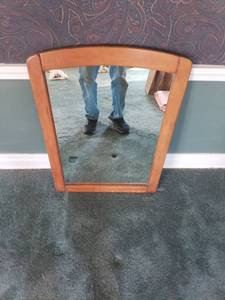 lot 5208 image: Wall Mirror with Wooden Frame