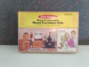 lot 5227 image: Realife Miniatures Easy-to-Assemble Wood Furniture Kits Heritage Series Country Kitchen