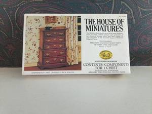 lot 5232 image: X-Acto House of Miniatures Lot 2 Unassembled Kits Chippendale Chest Queen Anne Table