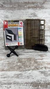 lot 124 image: Better Life Office Expandable File System with Organizer Tray and misc items