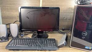 lot 184 image: Dell Inspiron 620 Desktop Computer Bundle with Monitor, Keyboard, Speakers and Surge Protector