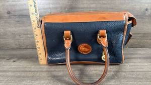 lot 198 image: Dooney & Bourke All-Weather Leather Navy Blue Satchel Handbag