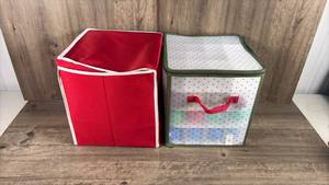lot 236 image: Christmas Ornament Collection with Storage Boxes and Tinsel Garland