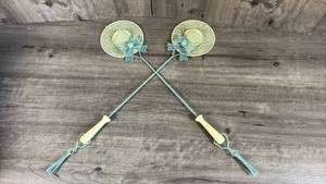 lot 239 image: Metal Wire Sun Hat Wall Decor Set of 2
