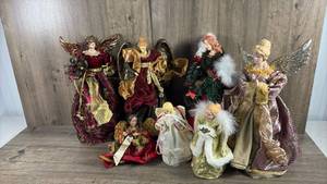 lot 283 image: Holiday Angel Figurines Collection 7 Piece Set