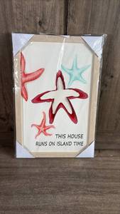 lot 315 image: Starfish Wall Art This House Runs on Island Time Canvas Print