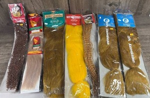 lot 359 image: Lot of Assorted Hair Extensions Bundles Multiple Colors and Styles