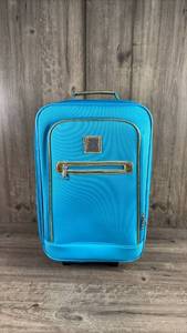 lot 369 image: Blue Upright Rolling Luggage Suitcase 22 Inch Carry-On