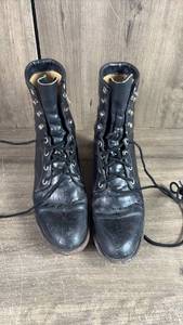 lot 407 image: Juntins Black Lace-Up Boots Pair Size 6