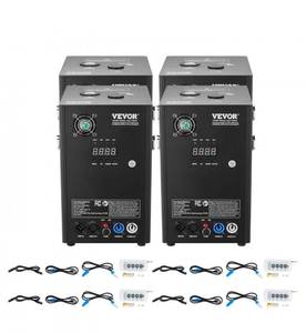 lot 19951 image: VEVOR Cold Spark Machine, 4 Pack 700W Output Fireworks Controllers, 6.6-16.4ft Adjustable Height, with Advanced DMX System,LED Screen,Portable Handle, Aluminum Alloy for Stage DJ Wedding Event,Party - Retail $876