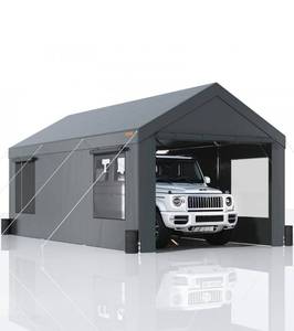 lot 19953 image: VEVOR Carport, Extra Large 12 x 20 ft Car Canopy with Roll-up Ventilated Windows, Portable Garage with Removable Sidewalls, Waterproof UV Resistant All-Season Tarp for SUV, Truck, Boat - Retail $305