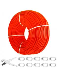 lot 19969 image: VEVOR 1000Ft PEX Tubing Pipe 12 PEX Tubing Oxygen Barrier Radiant Floor PEX Pipe Radiant Heat Floor Heating Plumbing Cold and Hot Water Tubing - Retail $169