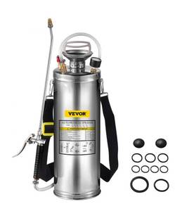 lot 19977 image: 3 Gallon Stainless Steel Sprayer, 20 Wand & 3FT Reinforced Hose, Hand Pump Sprayer with Pressure Gauge, Safety Valve & Adjustable Nozzle, Garden Weed Sprayer for Lawn, Gardening & Sanitizing - Retail $81