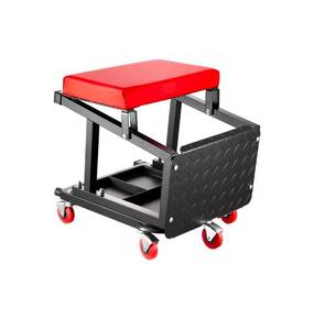 lot 20011 image: VEVOR Mechanic Stool, 300 lbs Capacity Garage SeatWork Stool with Wheels, 360° Swivel Rolling Workshop Stool with Tool Tray, Mechanics Creeper SeatStep Stool, for Garage, Shop & Auto Repair, Black - Retail $68