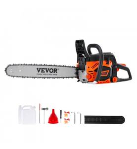 lot 20045 image: VEVOR Gas Chainsaw, 58CC 20 3.22HP, Gasoline Powered Chain Saw, Handheld Cordless Petrol Chainsaws for Tree Wood Branch Cutting, Tree Trimming, Land Clearing, Farm Garden Ranch Forest Cutting Use - Retail $77