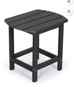 lot 20063 image: Nalone Outdoor Side Table, HDPE Adirondack End Table, Weather Resistant Small Patio Table, Outside Furniture for Garden, Pool and Yard(Rectangular,Black) - Retail $0