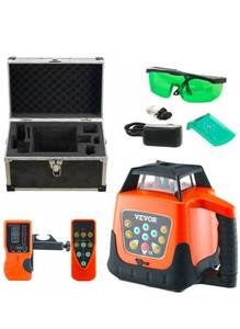 lot 20071 image: VEVOR Laser Level, 2000ft, 360 Degree Self Leveling Green Cross Line Laser, 5 Rotation Speeds & 4 Scanning Angles Adjustment, IP66 Waterproof Remote Control Manual Self-leveling Mode, Battery Included - Retail $215