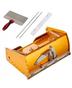 lot 20086 image: VEVOR Drywall Flat Box, 10-Inch Wide Quick Clean, Aluminum Finishing Mud Box for Plasterboard, Wallboard, Sheetrock, Bonus Mudguard, Extra 2 Stainless Steel Blades (1012-Inch) - Retail $69
