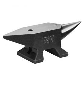 lot 20091 image: VEVOR Single Horn Anvil, 22Lbs Cast Steel Anvil, High Hardness Rugged Round Horn Anvil Blacksmith, Large Countertop and Stable Base, with Round and Square Hole, Metalsmith Tool for Bending and Shaping - Retail $50