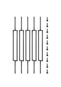 lot 20100 image: VEVOR - Deck Balusters, 10 Pack Metal Deck Spindles, 44x0.5 Staircase Baluster with Screws, Iron Deck Railing - Black - Retail $96