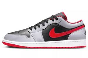 lot 61934 image: Nike AIR Jordan 1 Low Youth (553558-060, BlackFIRE RED-Cement Grey-WHI) - 6Y - Retail $93