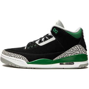 lot 61937 image: Nike Men s Air Jordan 3 Retro Pine Green  BlackPine GreenSilverWhite  9.5 - Retail $256