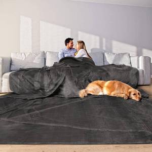 lot 603 image: Edenleaf Oversized Blanket 120x120 in, Dark Grey, 10x10
