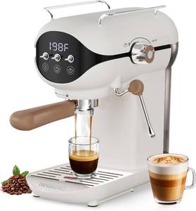 $90 Espresso Machine with Milk Frother, Semi-Auto, 20 Bar, Compact