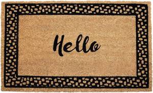lot 618 image: NIKKY HOME Coir Doormat Non-Slip Front Door Mat - Hello - 17x30