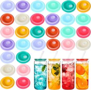 lot 623 image: Remerry 30-Pack Acrylic Lids for 16-20 oz Glass Cups & Mason Jars