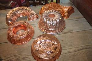 lot 2102 image: Vintage Copper Wall Molds